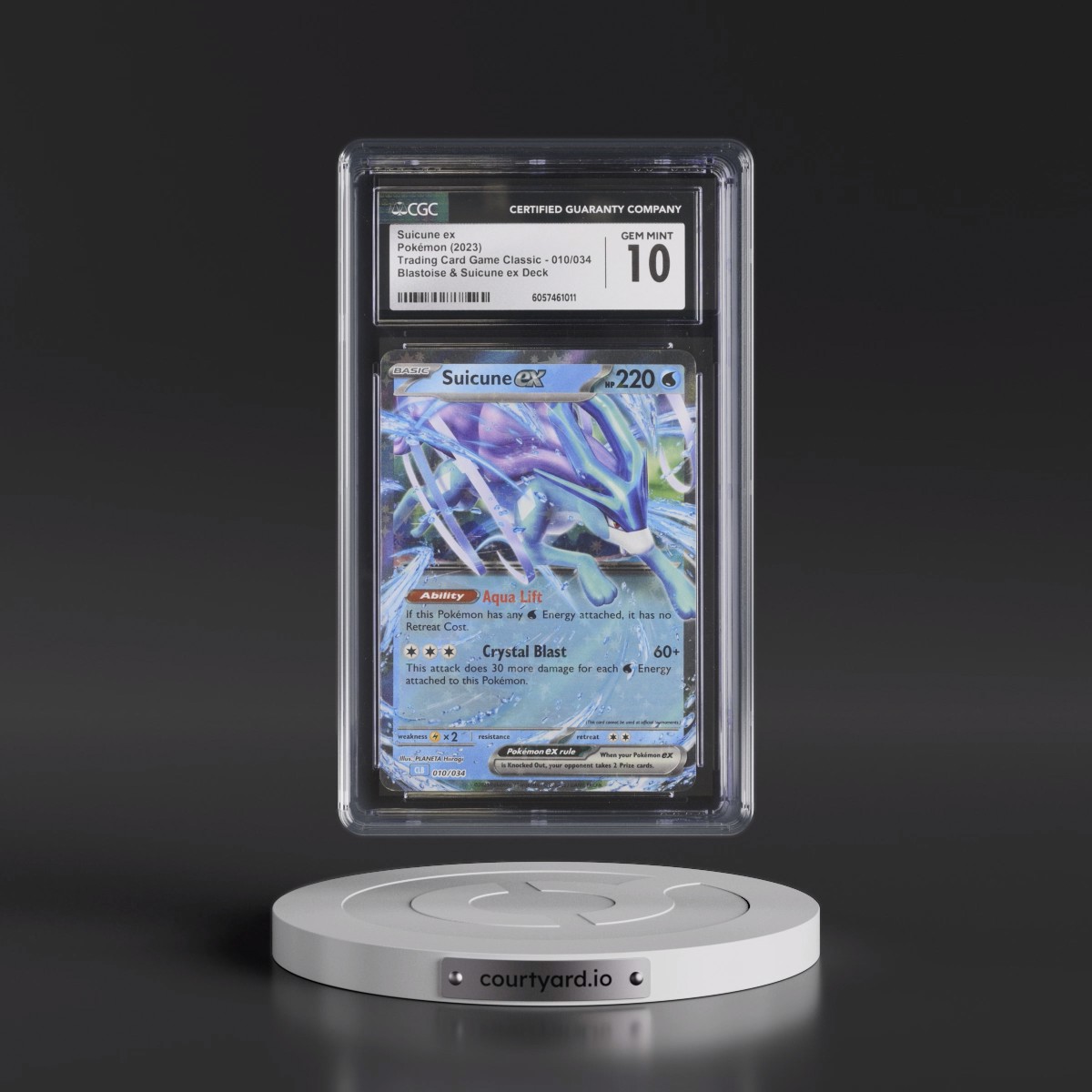 2023 Trading Card Game Classic - CLV, CLC, CLB #010/034 Suicune ex - Blastoise & Suicune ex Deck - CLB Holo (CGC 10 GEM MINT)