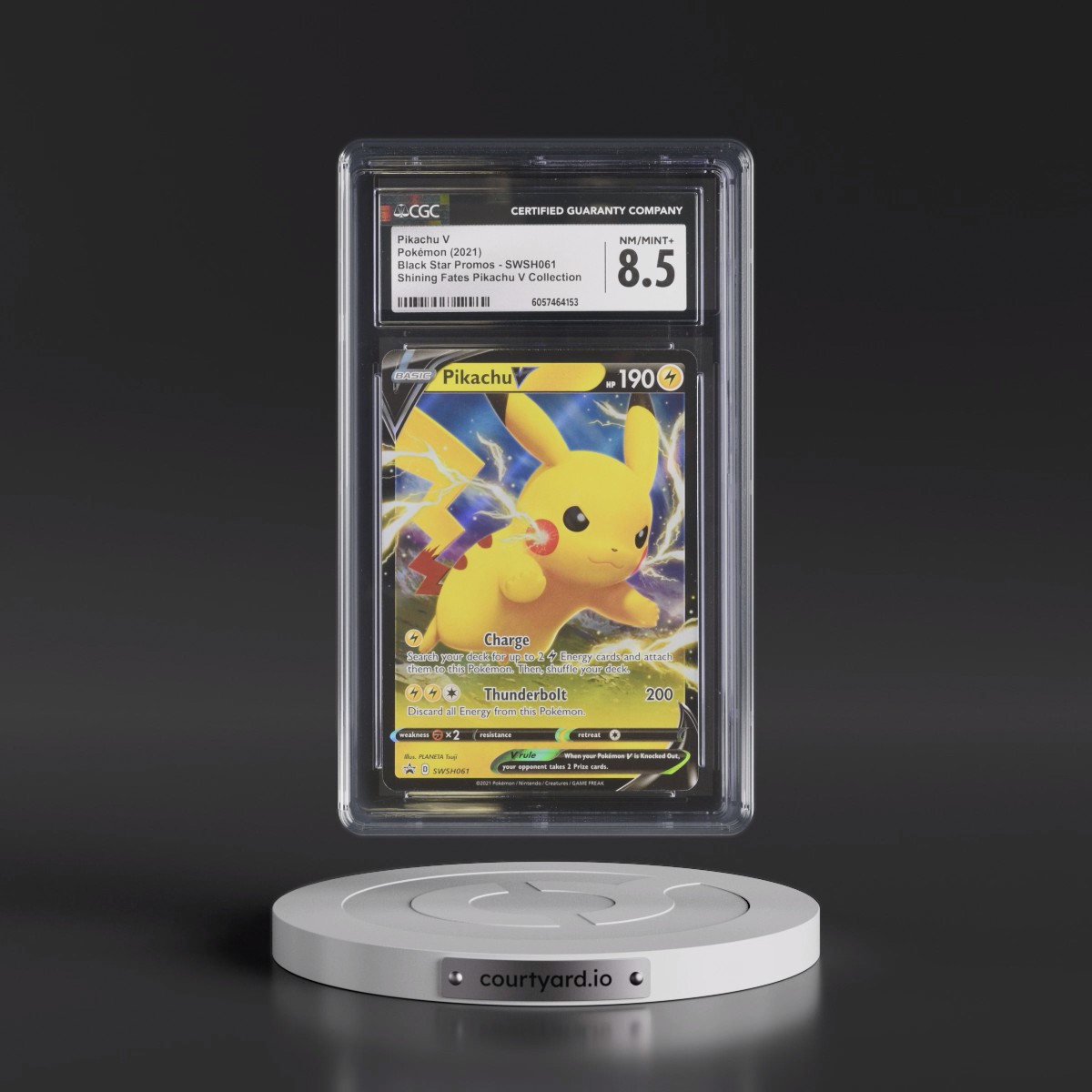 2017 Black Star Promos - Sword & Shield #SWSH061 Pikachu V - Shining Fates Pikachu V Collection (Holo) (CGC 8.5 NM-MT+)