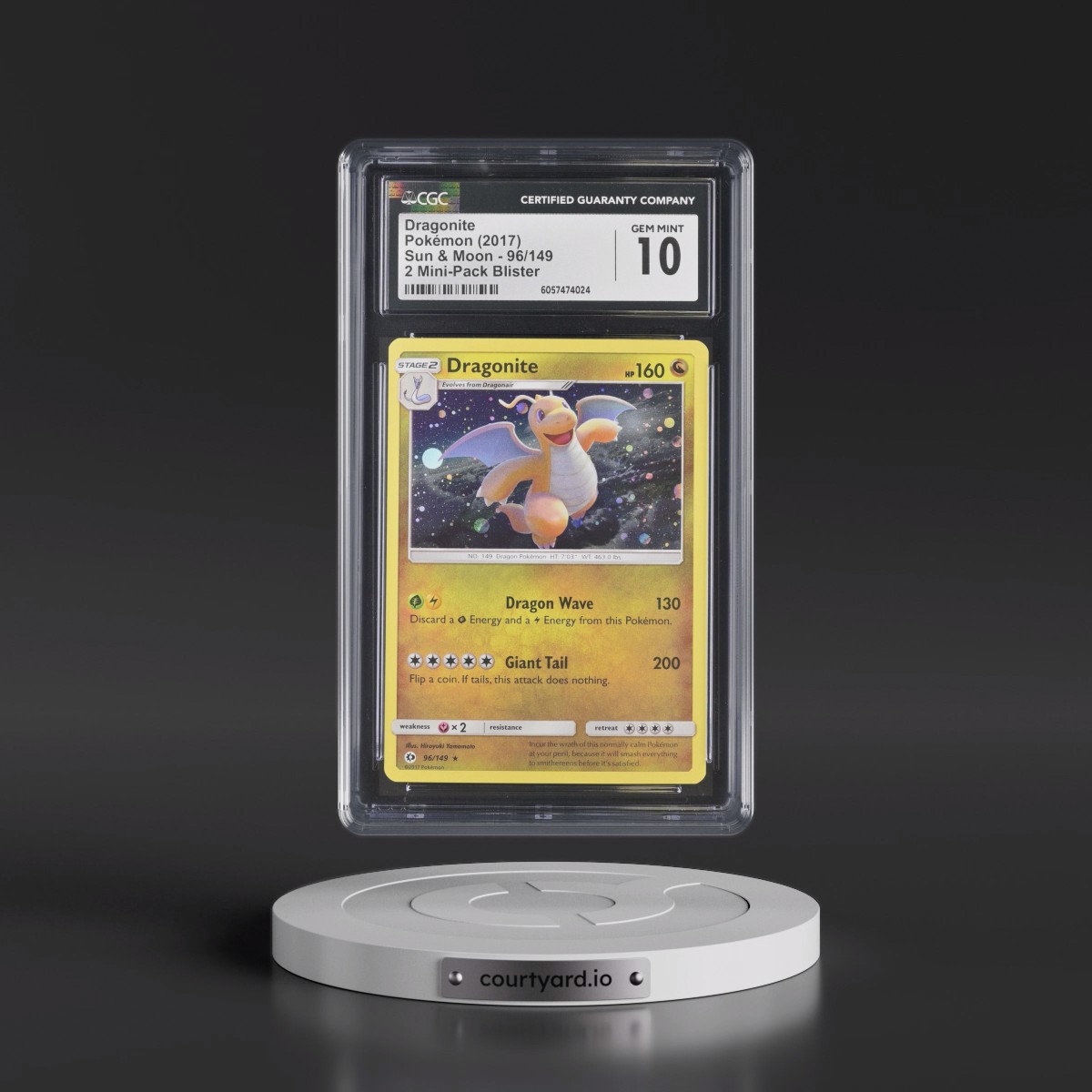 2017 Sun & Moon #96/149 Dragonite - Cosmos Holo Mini Pack Blister (CGC 10 GEM MINT)