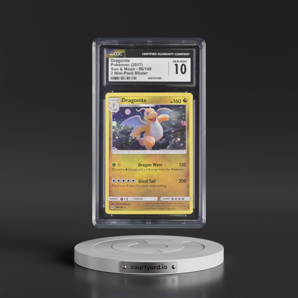 2017 Sun & Moon #96/149 Dragonite - 2 Mini-Pack Blister (Cosmos Holo) (CGC 10 GEM MINT)