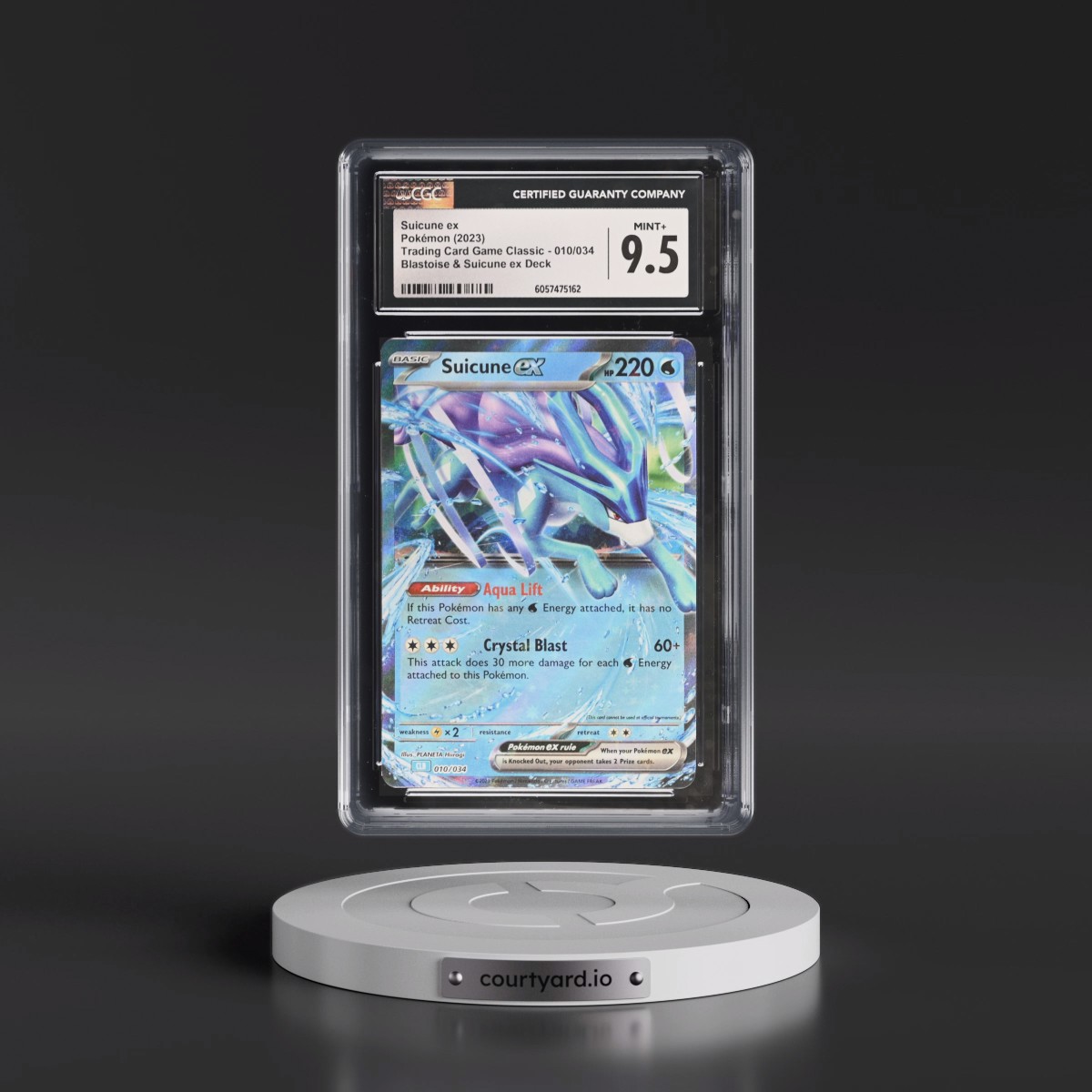 2023 Trading Card Game Classic - CLV, CLC, CLB #010/034 Suicune ex - Blastoise & Suicune ex Deck - CLB Holo (CGC 9.5 MINT+)