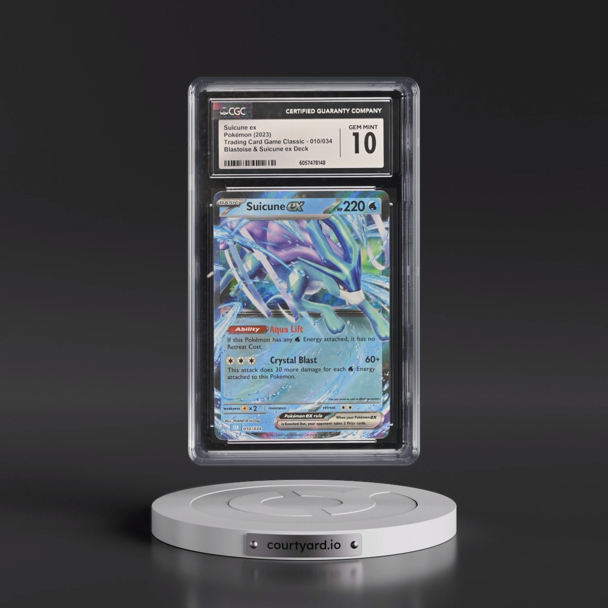 2023 Trading Card Game Classic - CLV, CLC, CLB #010/034 Suicune ex - Blastoise & Suicune ex Deck - CLB Holo (CGC 10 GEM MINT)