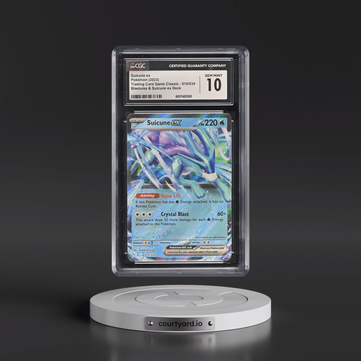 2023 Trading Card Game Classic - CLV, CLC, CLB #010/034 Suicune ex - Blastoise & Suicune ex Deck - CLB Holo (CGC 10 GEM MINT)