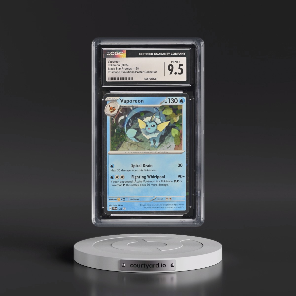 2023 Black Star Promos - Scarlet & Violet SVP EN #168 Vaporeon - Prismatic Evolutions Poster Collection (Cosmos Holo) (CGC 9.5 MINT+)