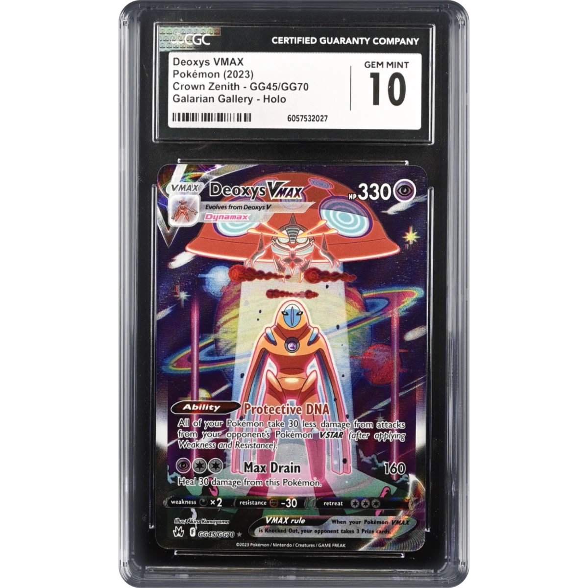 2023 Crown Zenith #GG45/GG70 Deoxys VMAX - Galarian Gallery Holo (CGC 10 GEM MINT)