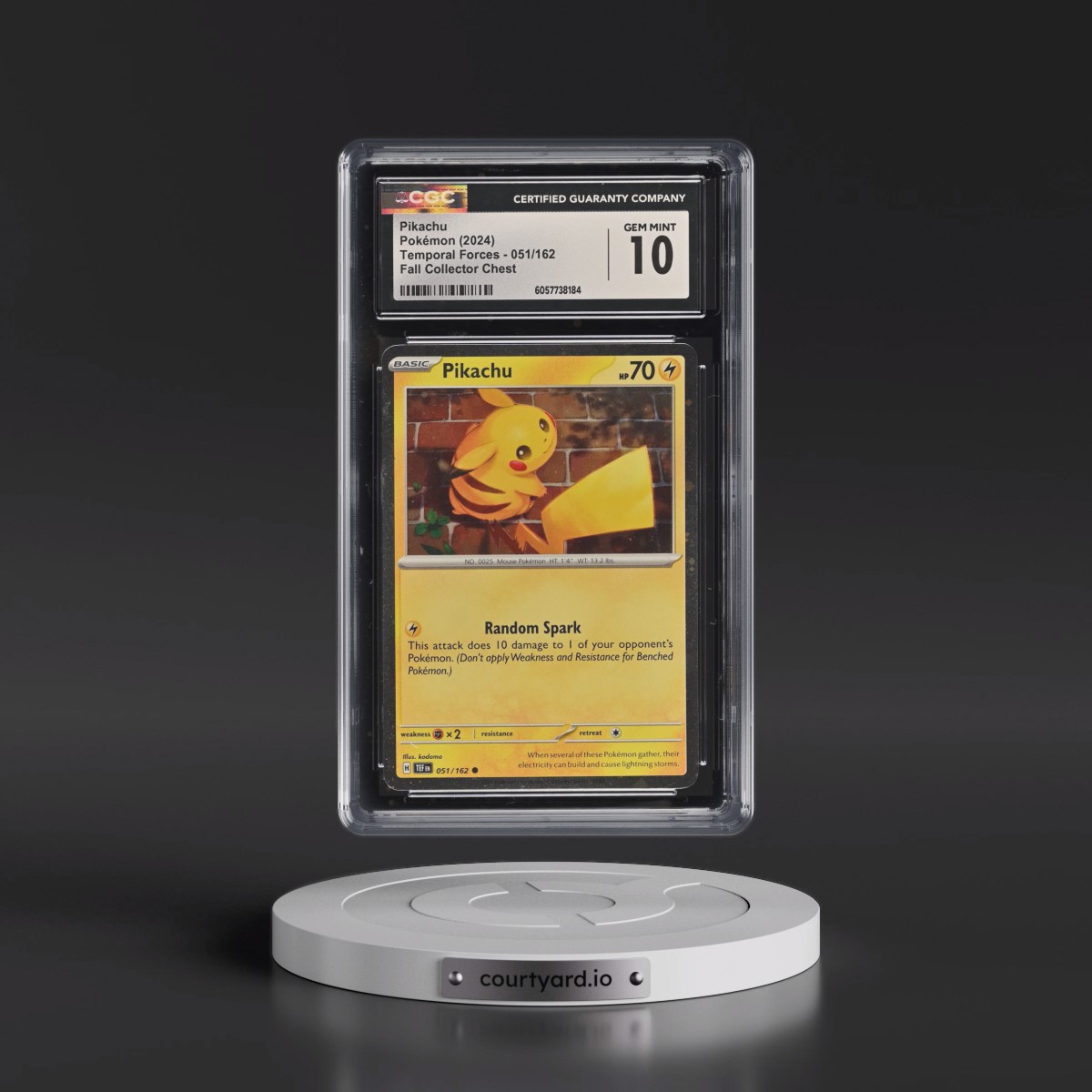 2023 Temporal Forces - TEF EN #051/162 Pikachu - Fall Collector Chest (Cosmos Holo) (CGC 10 GEM MINT)