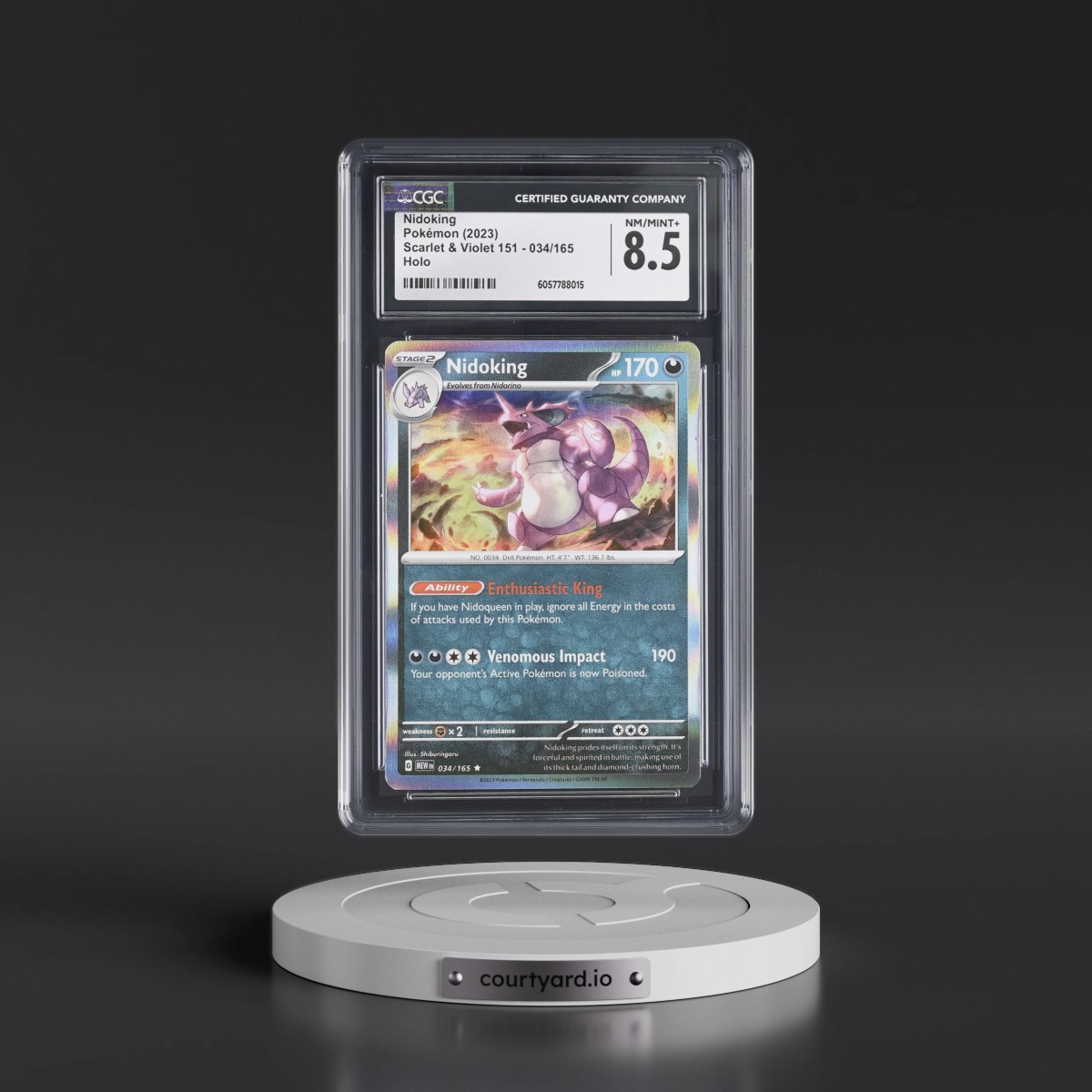 2023 Scarlet & Violet 151 - MEW EN #034/165 Nidoking - Holo (CGC 8.5 NM-MT+)