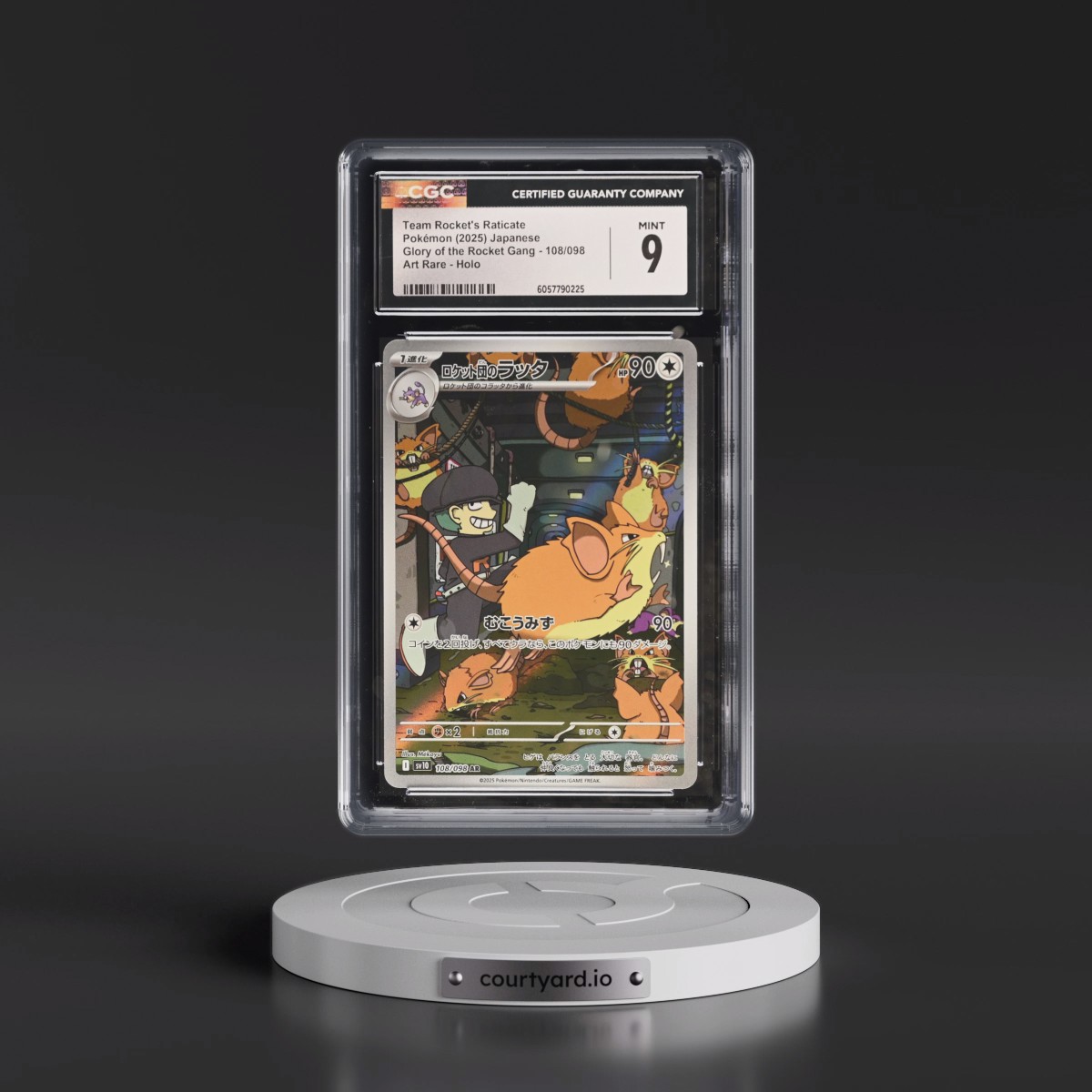 2025 Glory of the Rocket Gang - sv10 #108/098 Team Rocket's Raticate - Art Rare Holo (CGC 9 MINT)