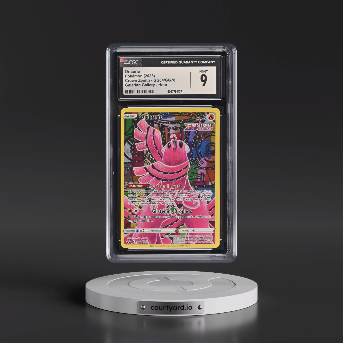 2023 Crown Zenith #GG04/GG70 Oricorio - Galarian Gallery Holo (CGC 9 MINT)