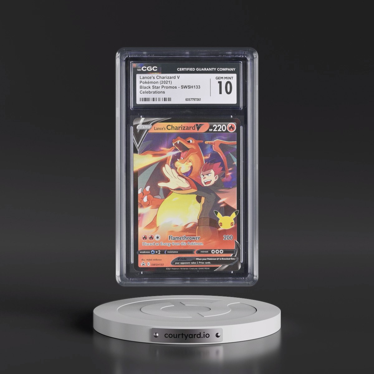 2017 Black Star Promos - Sword & Shield #SWSH133 Lance's Charizard V - Celebrations (Holo) (CGC 10 GEM MINT)
