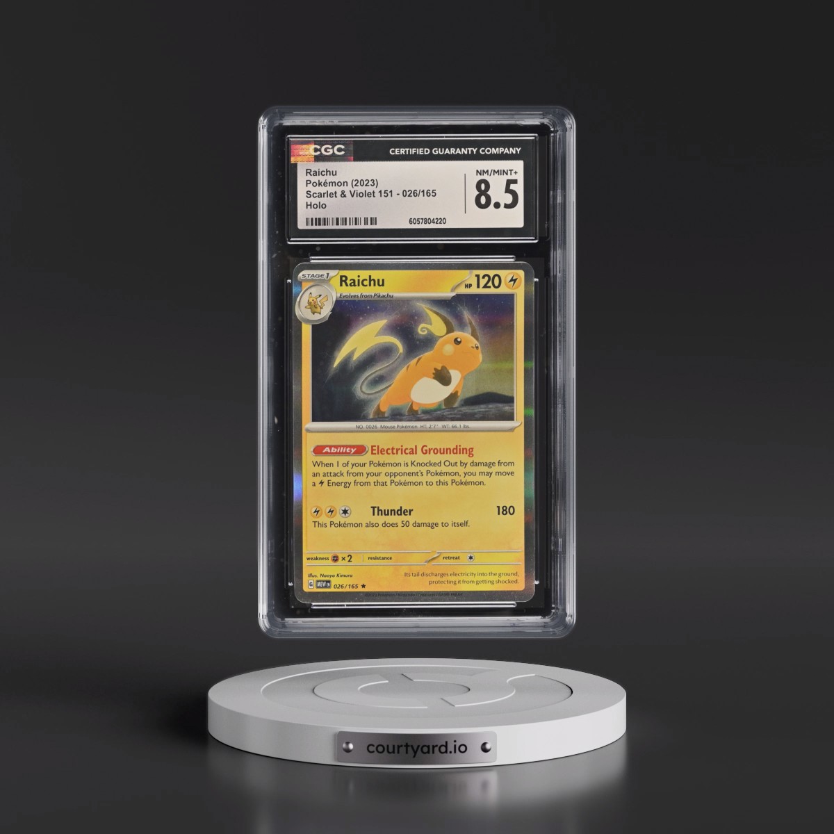 2023 Scarlet & Violet 151 - MEW EN #026/165 Raichu - Holo (CGC 8.5 NM-MT+)