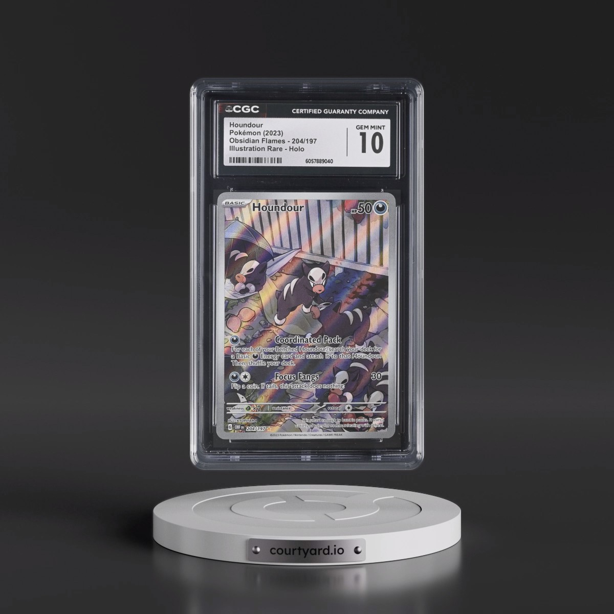 2023 Obsidian Flames - OBF EN #204/197 Houndour - Illustration Rare Holo (CGC 10 GEM MINT)