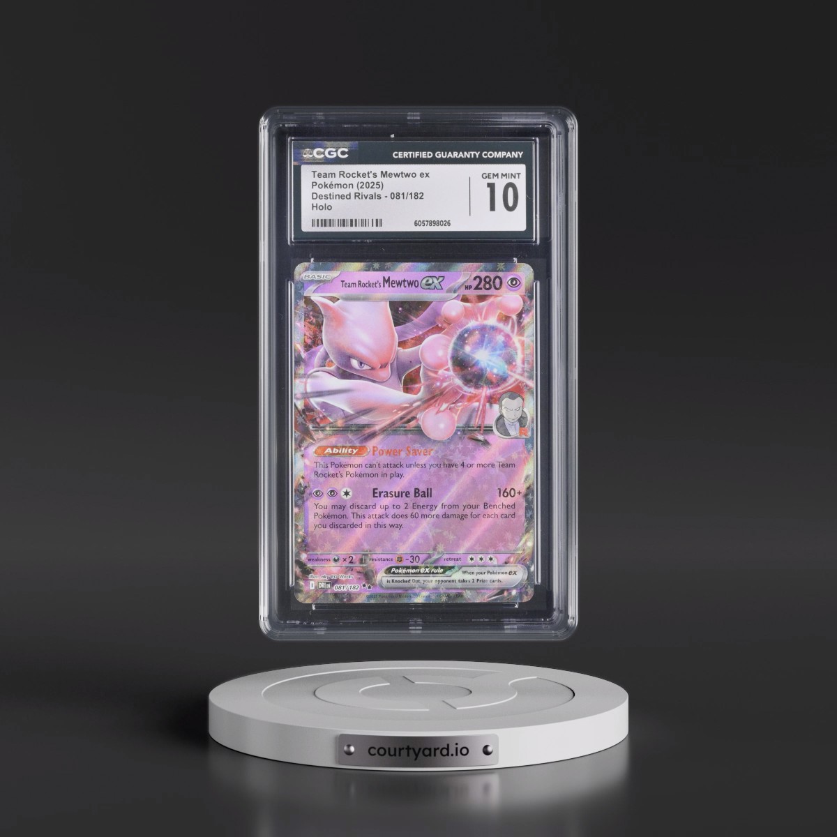 2025 Destined Rivals - DRI EN #081/182 Team Rocket's Mewtwo ex - Holo (CGC 10 GEM MINT)