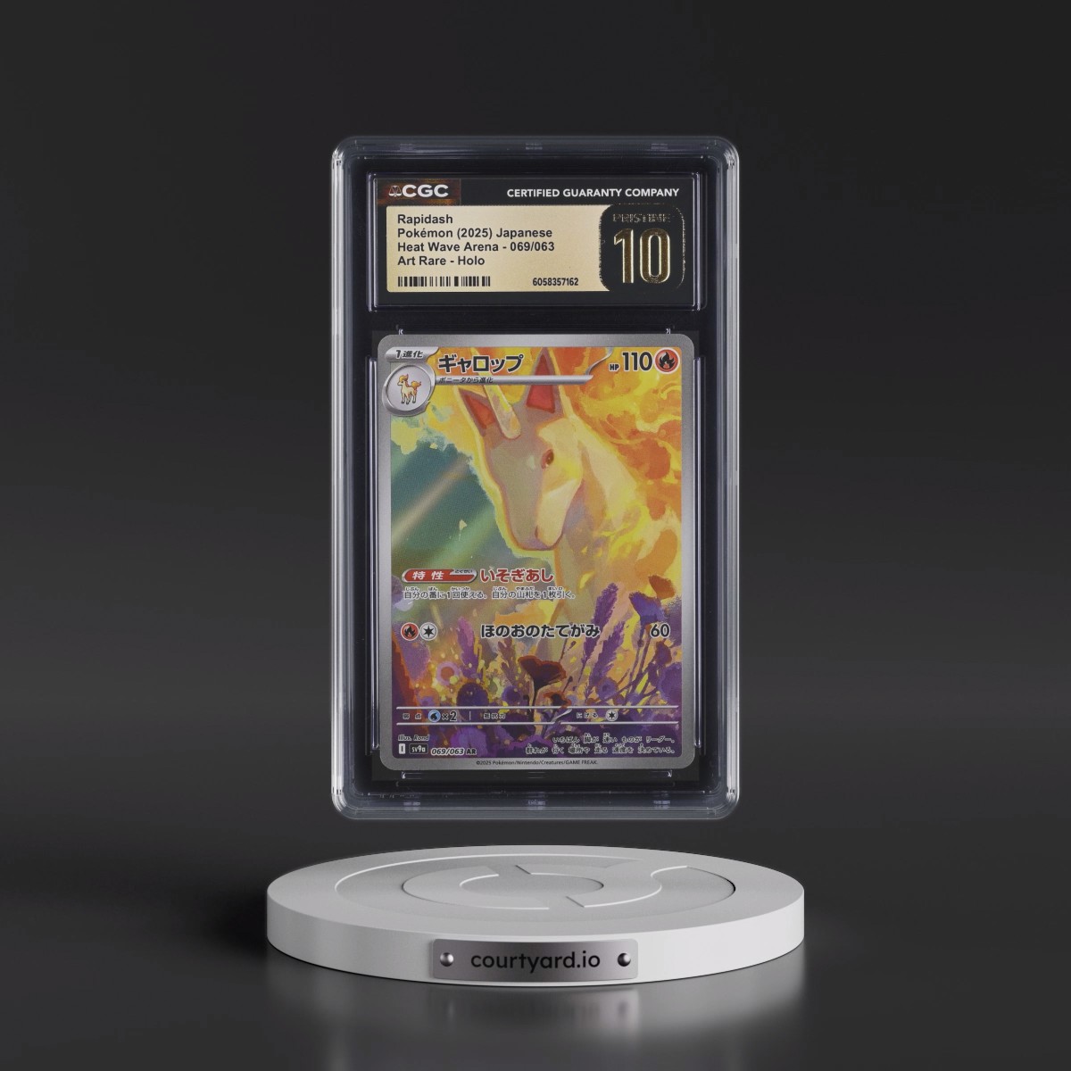 2025 Heat Wave Arena - sv9a #069/063 Rapidash - Art Rare Holo (CGC 10 PRISTINE)