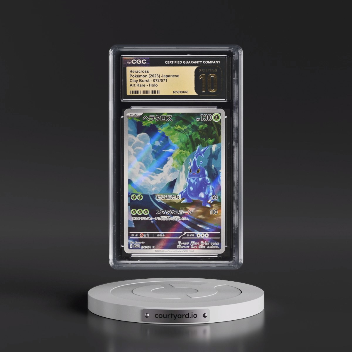 2023 Pokémon Sv2d-Clay Burst #072 Heracross - Art Rare (CGC 10 PRISTINE)