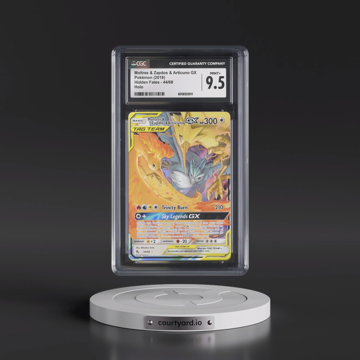 2019 Hidden Fates #44/68 Moltres & Zapdos & Articuno GX - Holo (CGC 9.5 MINT+)