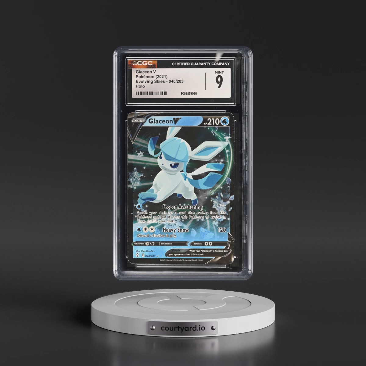 2021 Evolving Skies #040/203 Glaceon V - Holo (CGC 9 MINT)