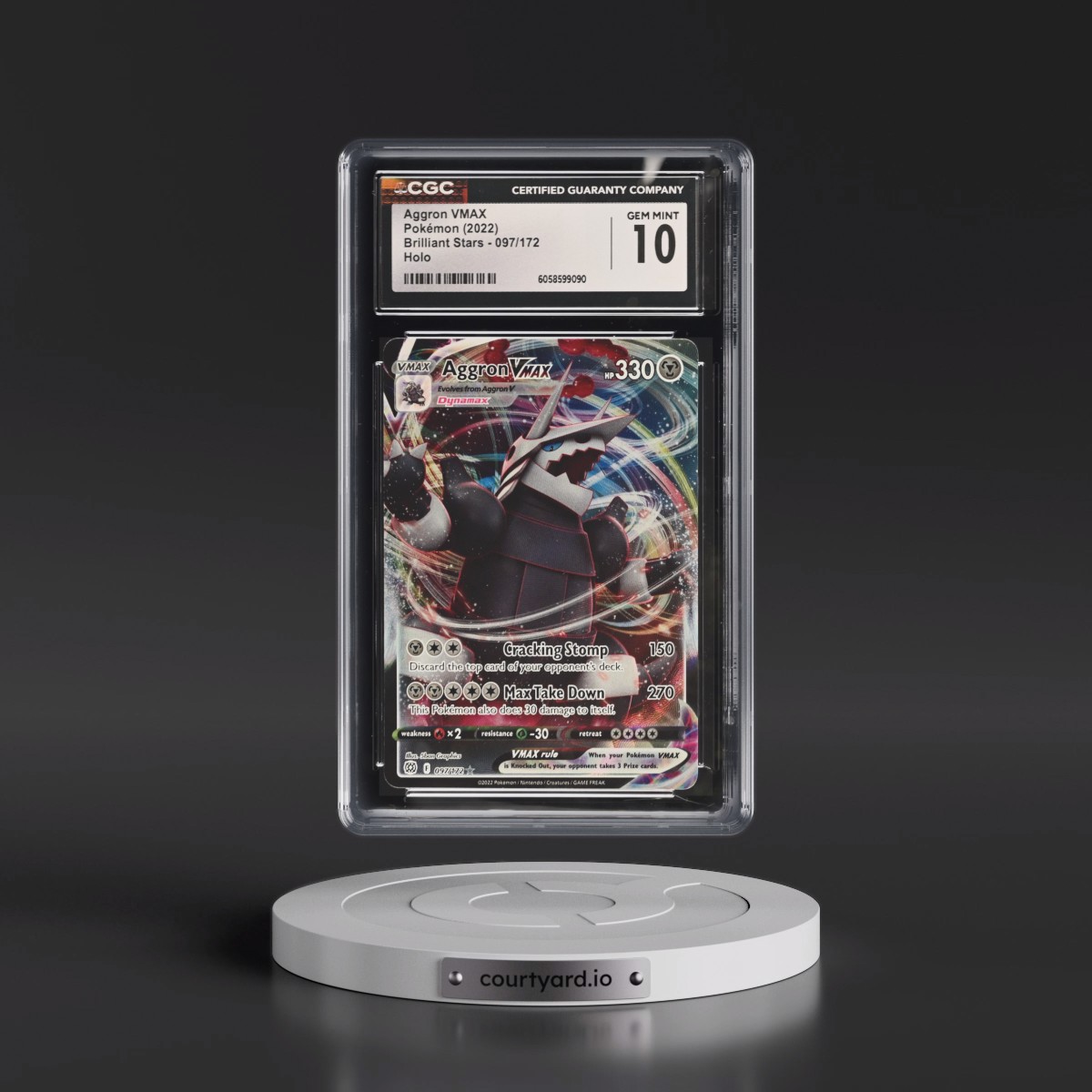 2022 Brilliant Stars #097/172 Aggron VMAX - Holo (CGC 10 GEM MINT)