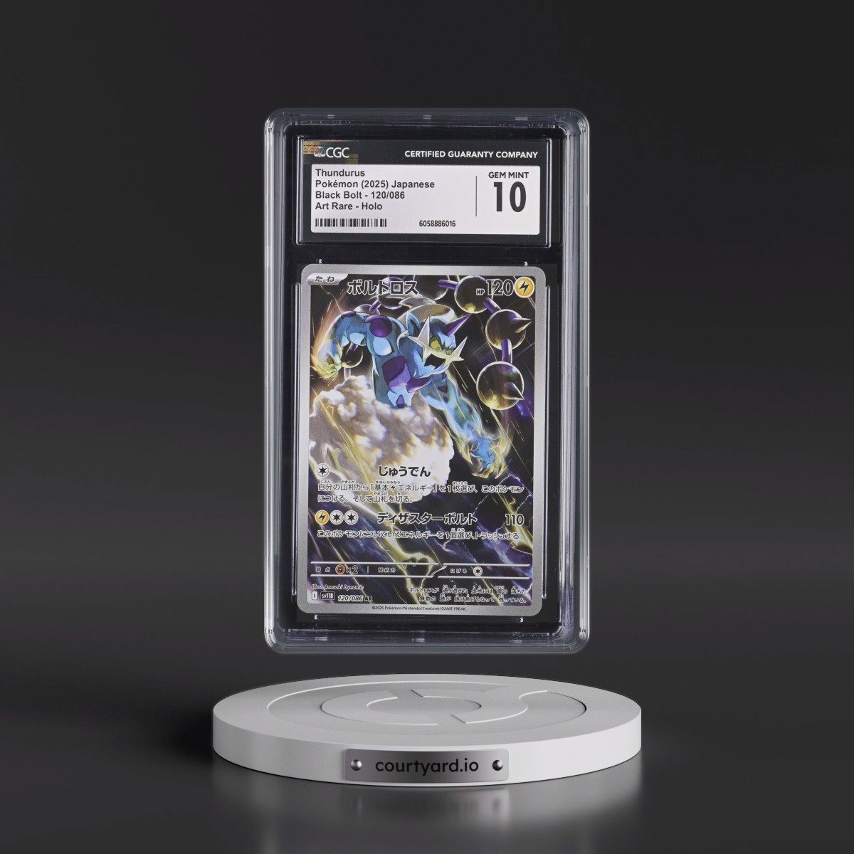 2025 Black Bolt - sv11B #120/086 Thundurus - Art Rare Holo (CGC 10 GEM MINT)