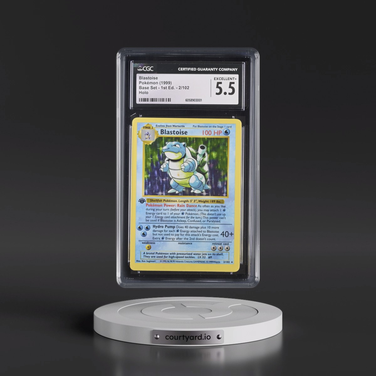 1999 Base Set #2/102 Blastoise - 1st Edition Holo (CGC 5.5 EX+)
