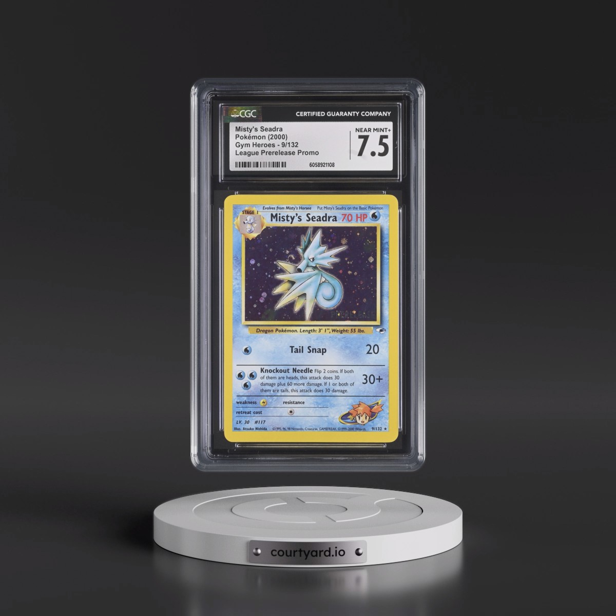 2000 Gym Heroes #9/132 Misty's Seadra - League Prerelease Promo (Holo) (CGC 7.5 NM+)