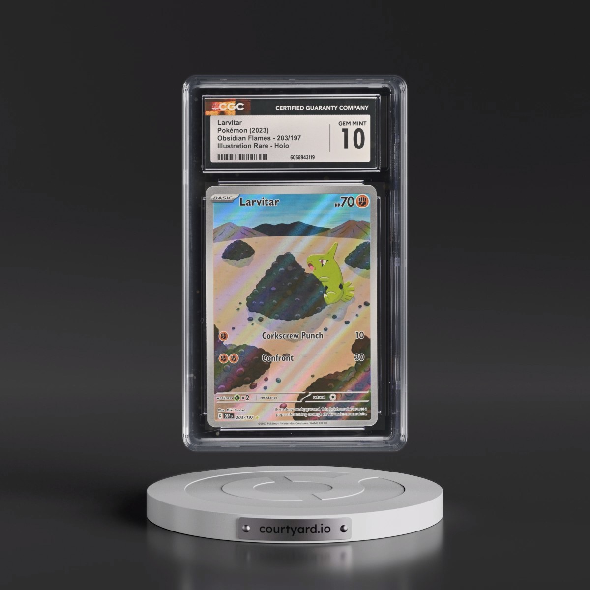 2023 Obsidian Flames - OBF EN #203/197 Larvitar - Illustration Rare Holo (CGC 10 GEM MINT)
