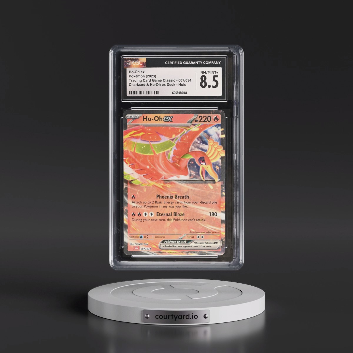 2023 Trading Card Game Classic - CLV, CLC, CLB #007/034 Ho-Oh ex - Charizard & Ho-Oh ex Deck - CLC Holo (CGC 8.5 NM-MT+)