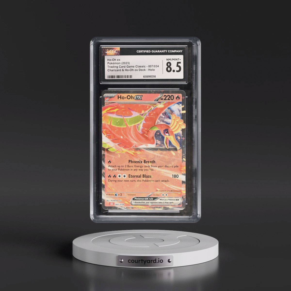 2023 Trading Card Game Classic - CLV, CLC, CLB #007/034 Ho-Oh ex - Charizard & Ho-Oh ex Deck - CLC Holo (CGC 8.5 NM-MT+)