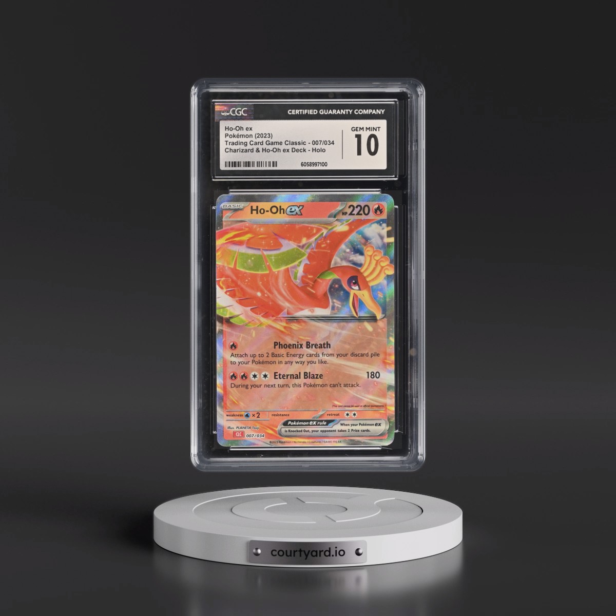 2023 Trading Card Game Classic - CLV, CLC, CLB #007/034 Ho-Oh ex - Charizard & Ho-Oh ex Deck - CLC Holo (CGC 10 GEM MINT)