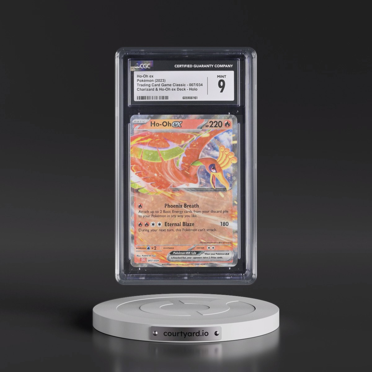 2023 Trading Card Game Classic - CLV, CLC, CLB #007/034 Ho-Oh ex - Charizard &amp; Ho-Oh ex Deck - CLC Holo (CGC 9 MINT)