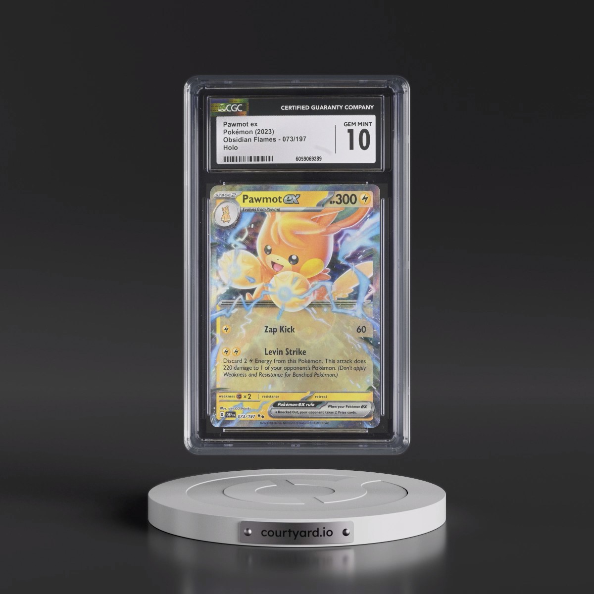 2023 Obsidian Flames - OBF EN #073/197 Pawmot ex - Holo (CGC 10 GEM MINT)