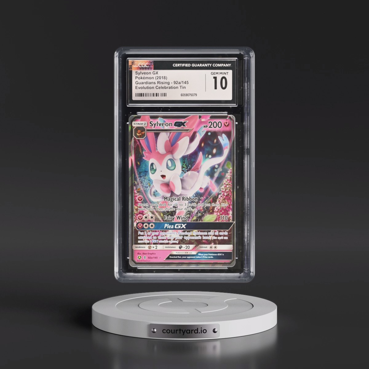 2017 Guardians Rising #92a/145 Sylveon GX - Evolution Celebration Tin (Holo) (CGC 10 GEM MINT)