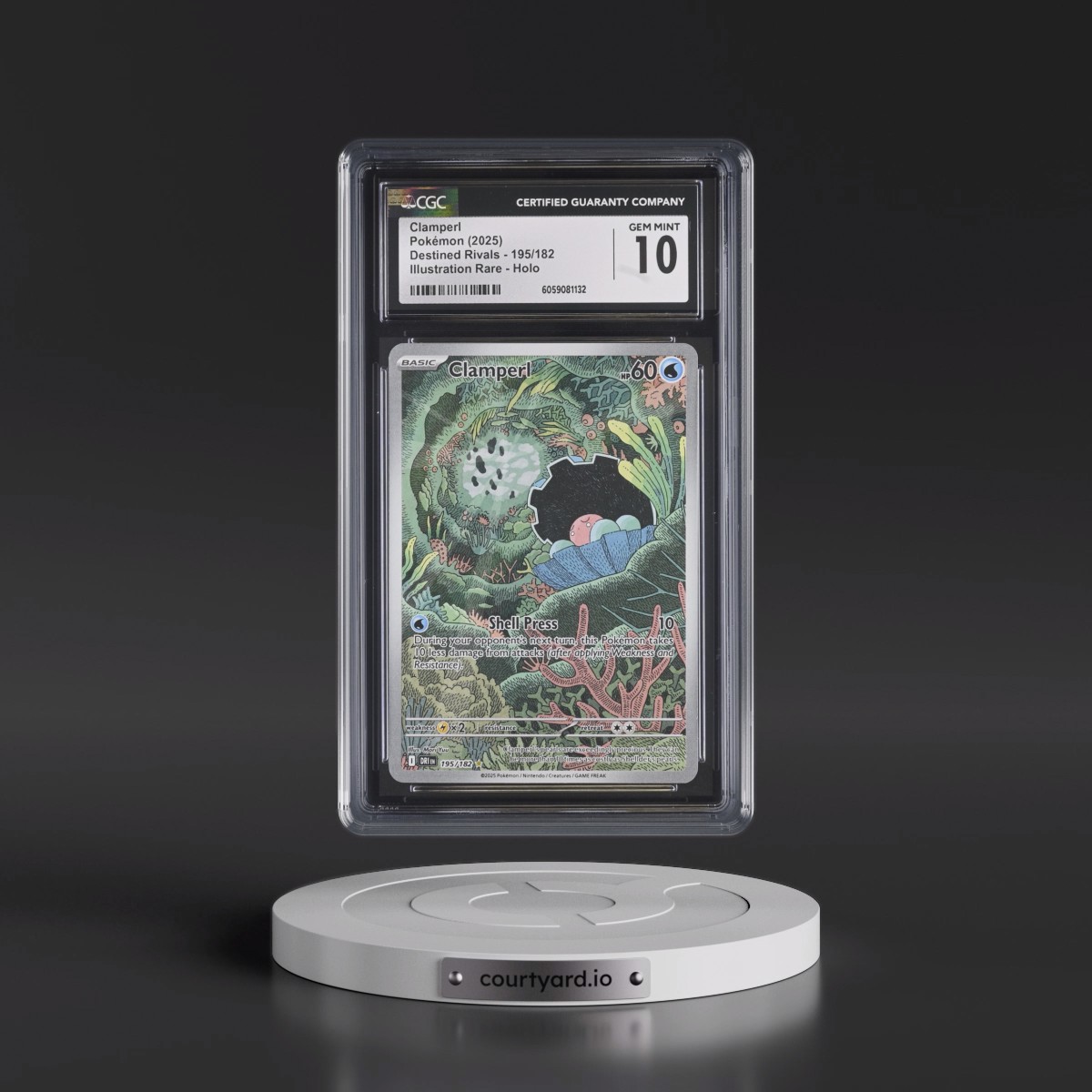 2025 Destined Rivals - DRI EN Clamperl - Illustration Rare Holo #195/182 CGC 10