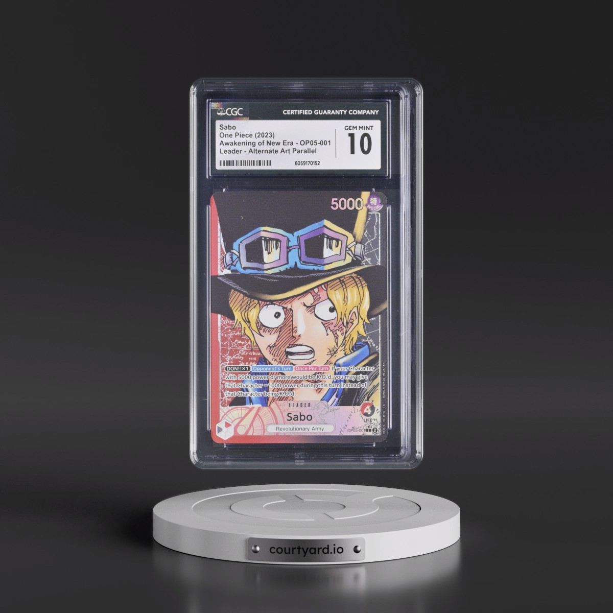 2023 Awakening of the New Era (OP05) - English #OP05-001 Sabo - (Map Text Box) Alt Art (CGC 10 GEM MINT)