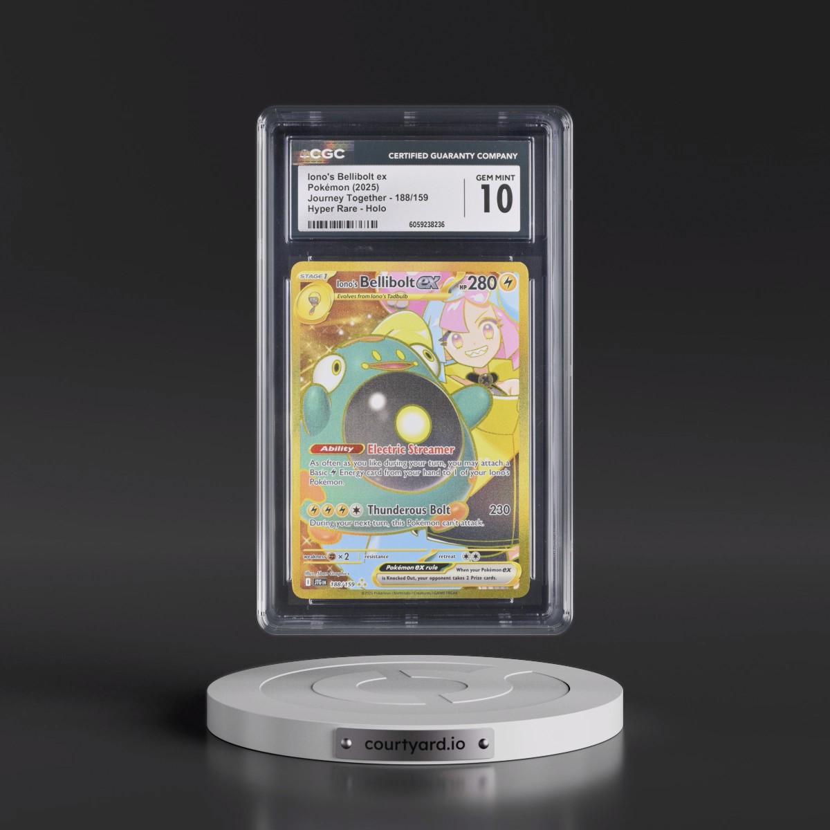 2024 Journey Together - JTG EN #188/159 Iono's Bellibolt ex - Hyper Rare Holo (CGC 10 GEM MINT)