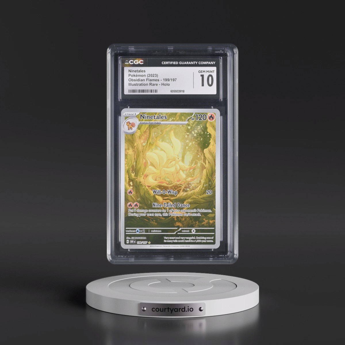 2023 Obsidian Flames - OBF EN Ninetales - Illustration Rare Holo #199/197 CGC 10