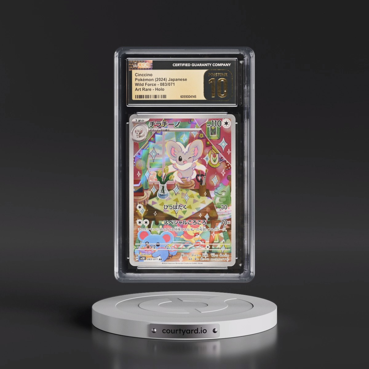 2024 Pokémon Sv5k-Wild Force #083 Cinccino - Art Rare (CGC 10 PRISTINE)