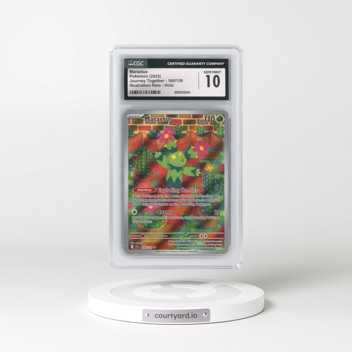 2025 Pokémon Jtg EN-Journey Together #160 Maractus - Illustration Rare (CGC 10 GEM MINT)