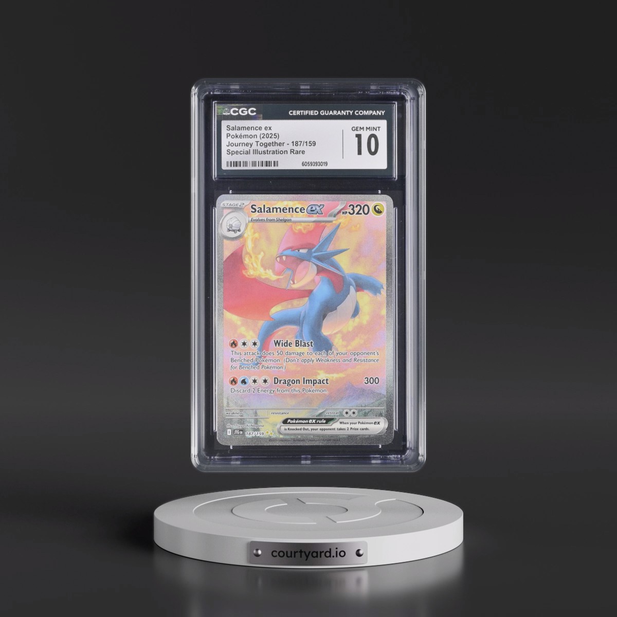 2024 Journey Together - JTG EN #187/159 Salamence ex - Special Illustration Rare (Holo) (CGC 10 GEM MINT)