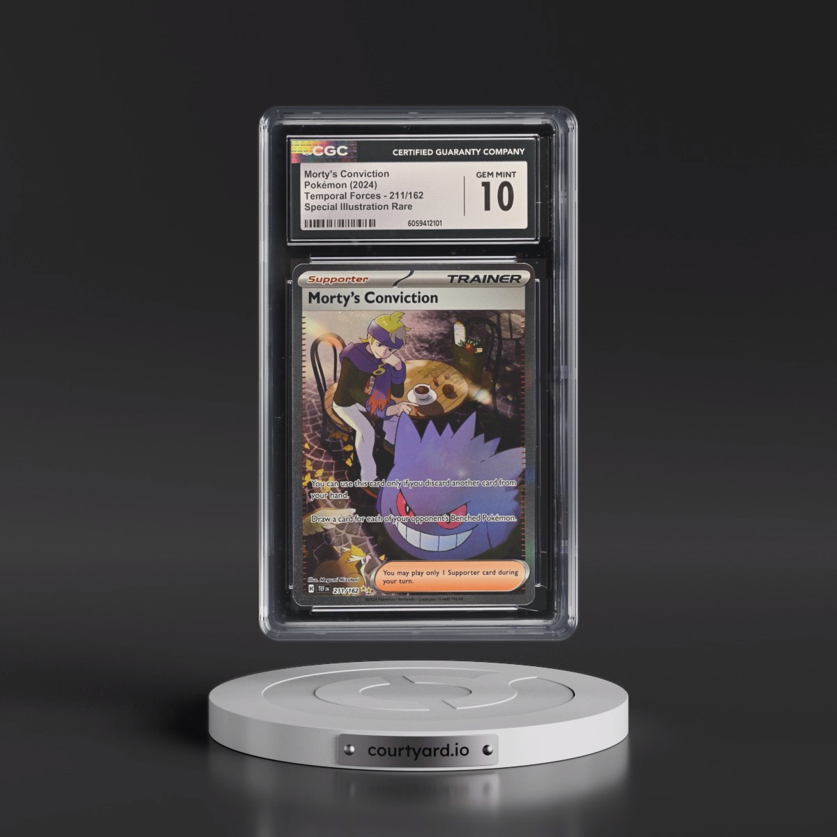 2023 Temporal Forces - TEF EN #211/162 Morty's Conviction - Special Illustration Rare (Holo) (CGC 10 GEM MINT)