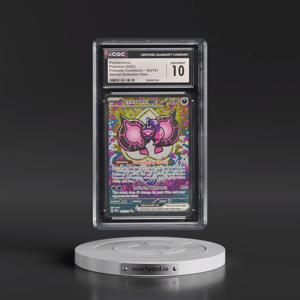 2025 Prismatic Evolutions - PRE EN #163/131 Pecharunt ex - Special Illustration Rare Holo (CGC 10 GEM MINT)