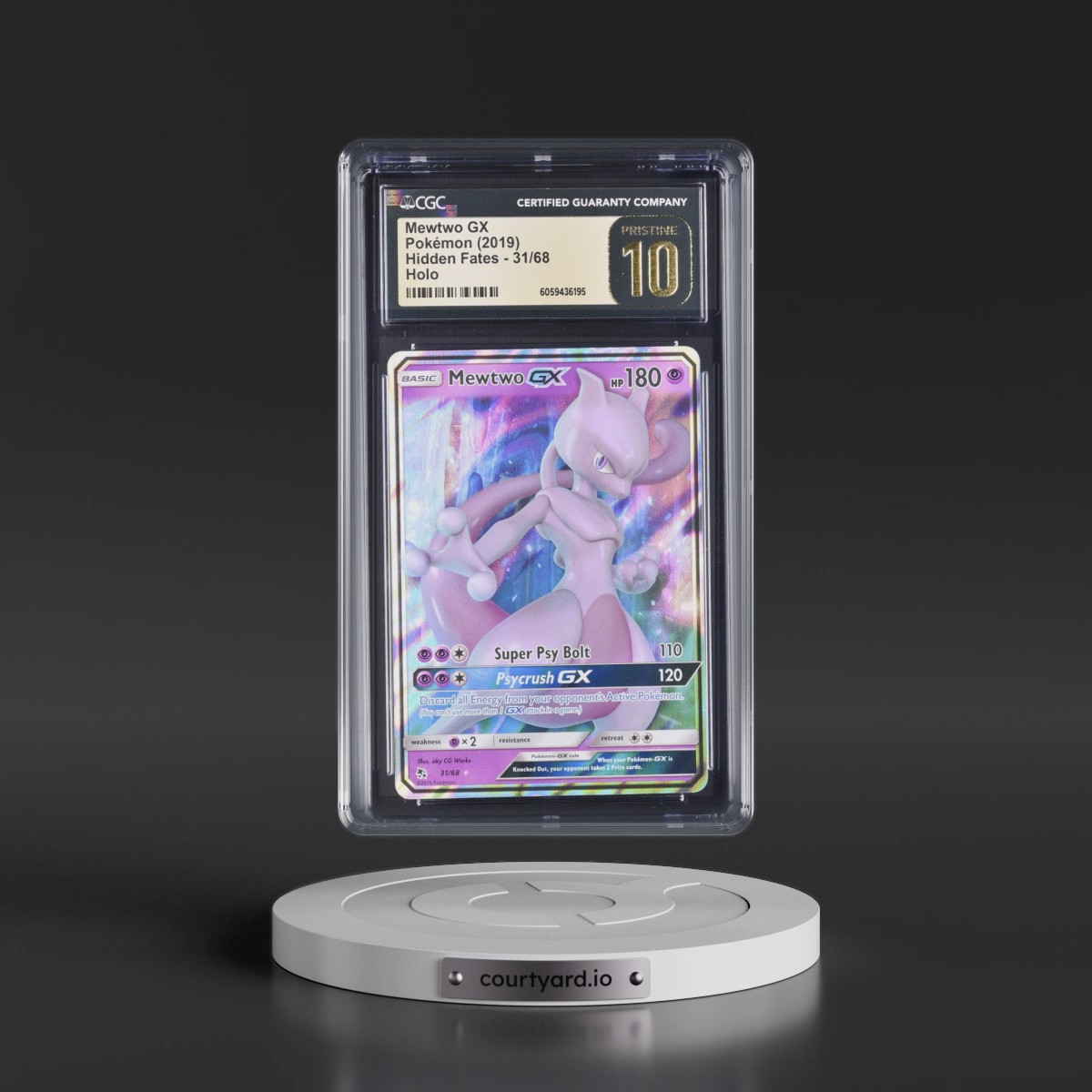 2019 Hidden Fates #31/68 Mewtwo GX - Holo (CGC 10 PRISTINE)