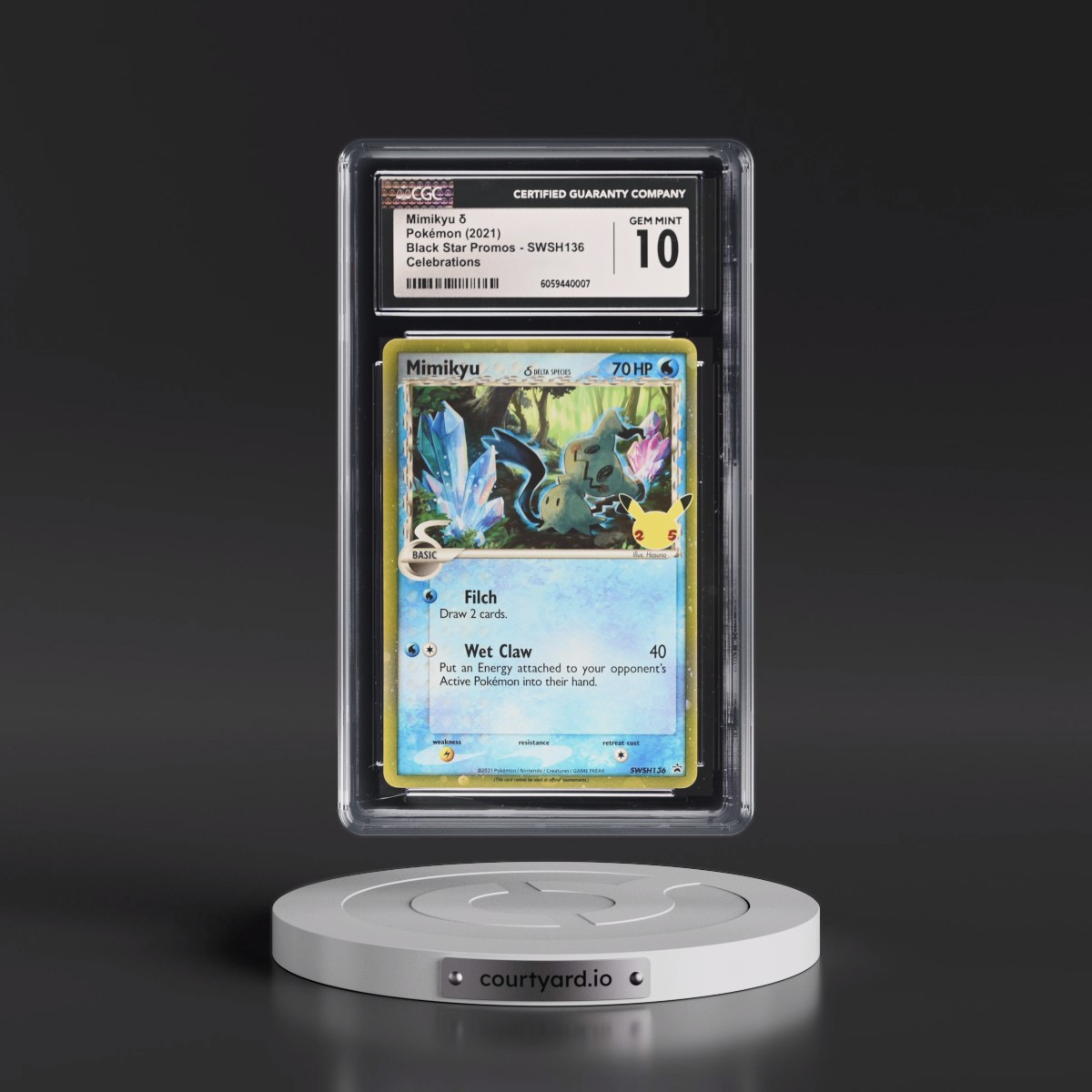 2017 Black Star Promos - Sword & Shield #SWSH136 Mimikyu ´ - Celebrations (Holo) (CGC 10 GEM MINT)