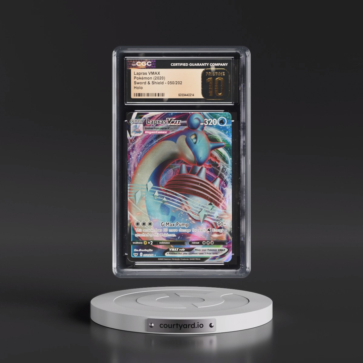 2020 Sword & Shield #050/202 Lapras VMAX - Holo (CGC 10 PRISTINE)