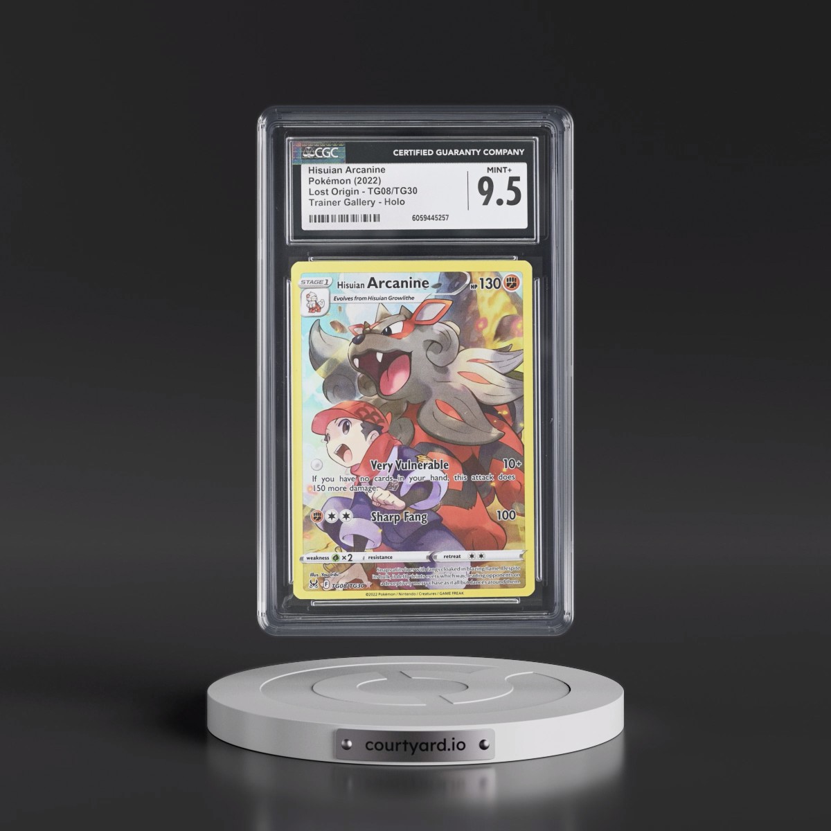2022 Lost Origin #TG08/TG30 Hisuian Arcanine - Trainer Gallery Holo (CGC 9.5 MINT+)
