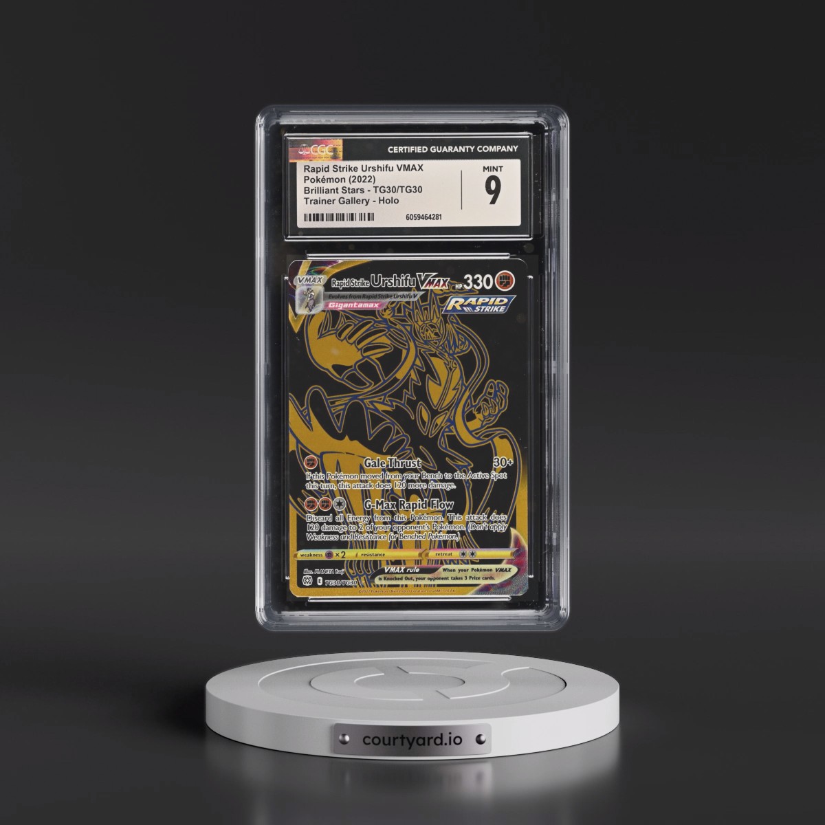 2022 Brilliant Stars #TG30/TG30 Rapid Strike Urshifu VMAX - Trainer Gallery Holo (CGC 9 MINT)