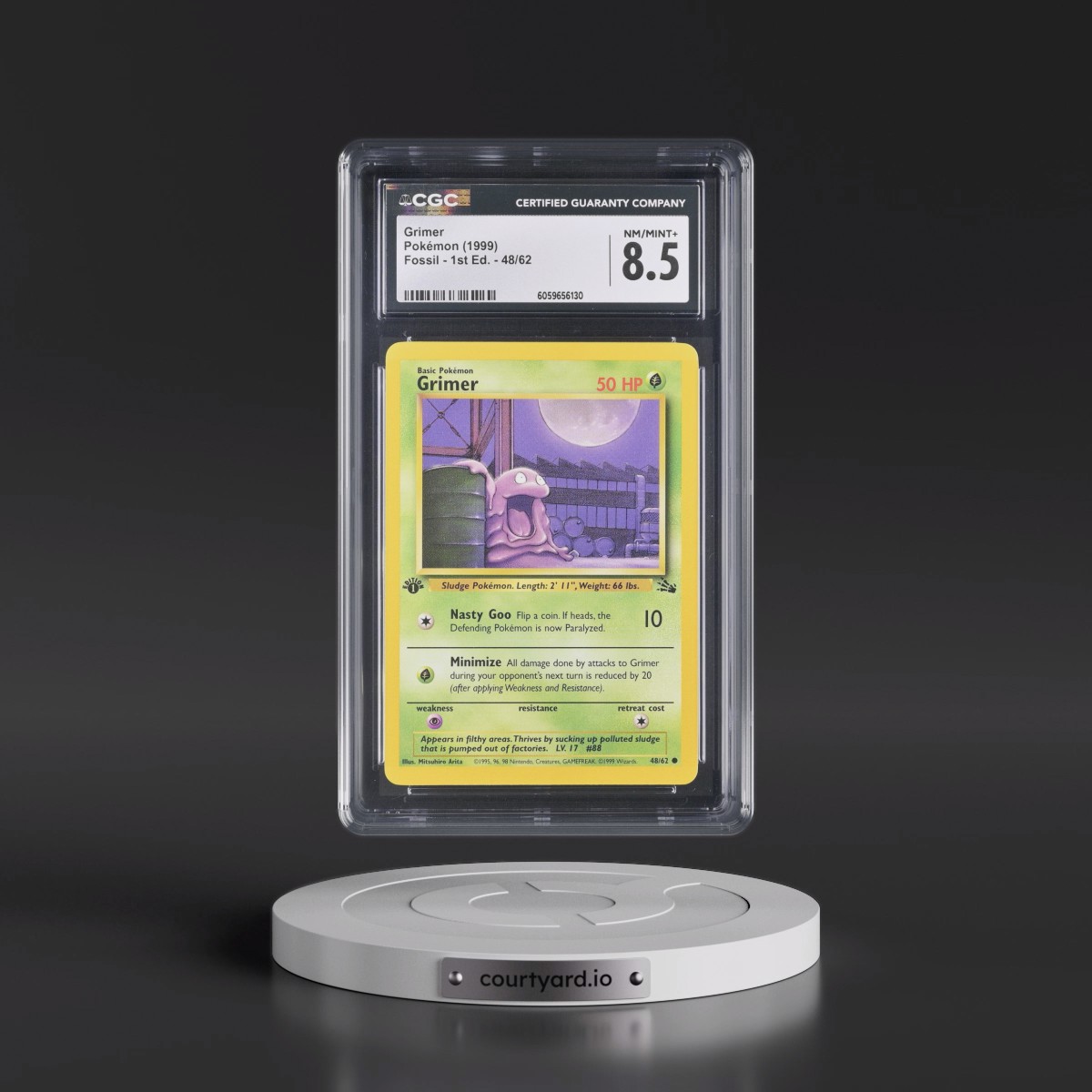 1999 Fossil #48/62 Grimer - 1st Edition 1st Edition (CGC 8.5 NM-MT+)
