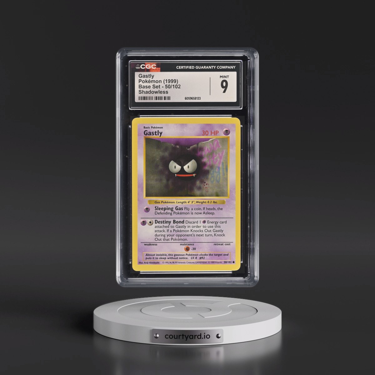 1999 Base Set #50/102 Gastly - Shadowless Shadowless (CGC 9 MINT)
