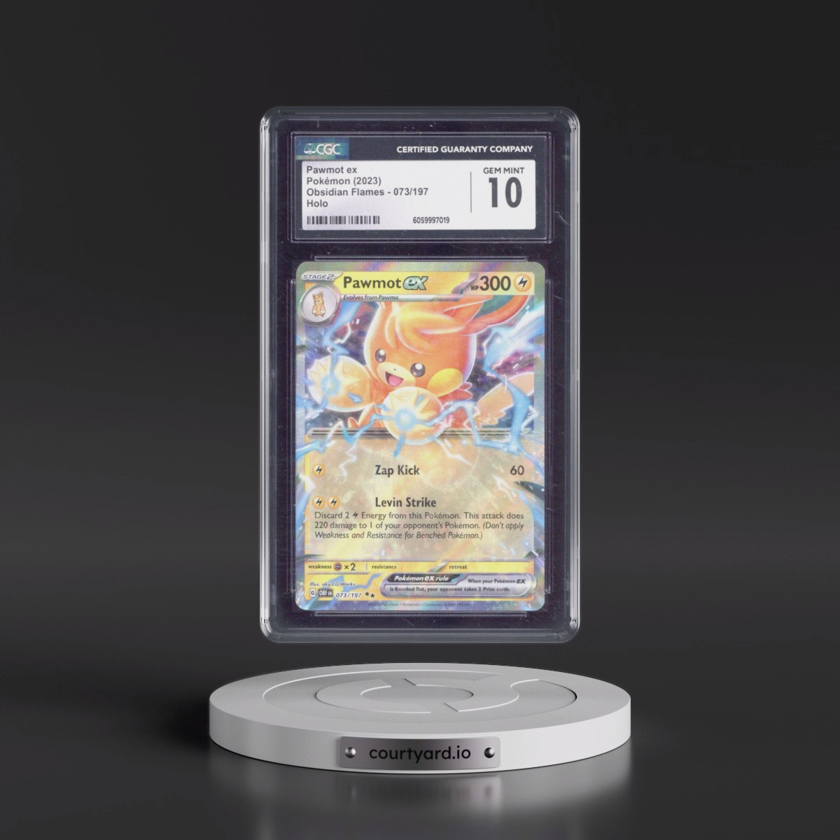 2023 Obsidian Flames - OBF EN #073/197 Pawmot ex - Holo (CGC 10 GEM MINT)