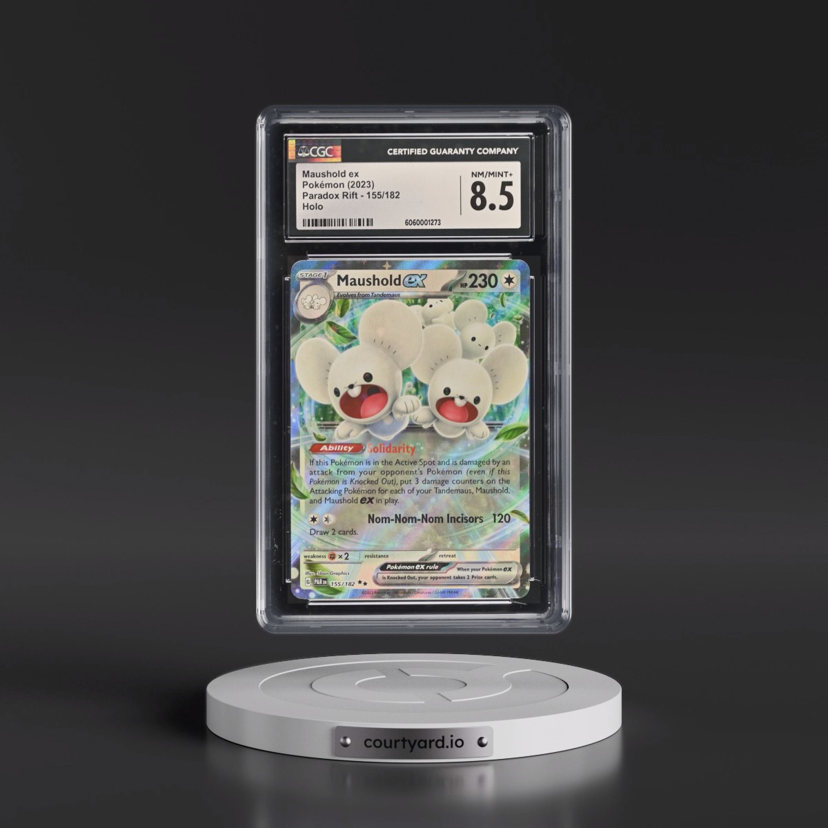 2023 Pokémon Par EN-Paradox Rift #155 Maushold EX - Holo (CGC 8.5 NM-MT+)